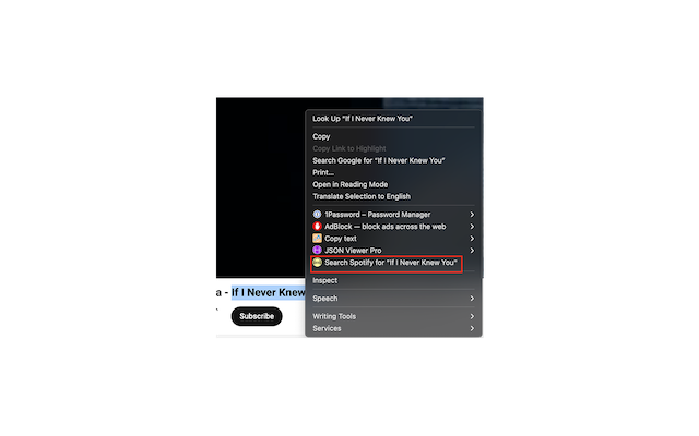 Right click to search